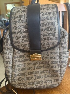 Juicy Couture Brown Monogram Crossbody with Gold Hardware